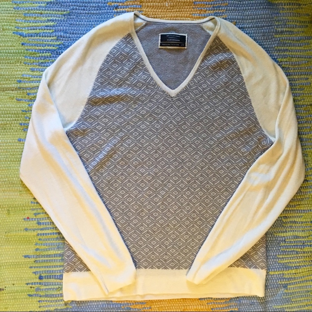 2/$30 Club Monaco Sweater Italian Merino Gray - Picture 2 of 7